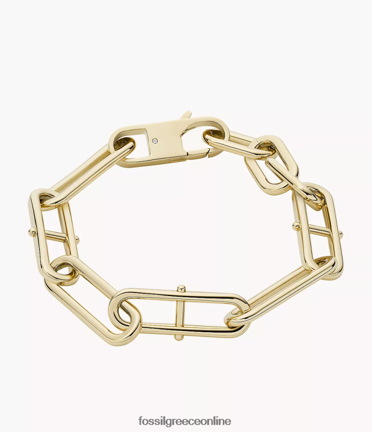 Fossil γυναίκες Heritage d-link αλυσίδα βραχιόλι από ανοξείδωτο ατσάλι FVT06R963 κοσμήματα χρυσός τόνος