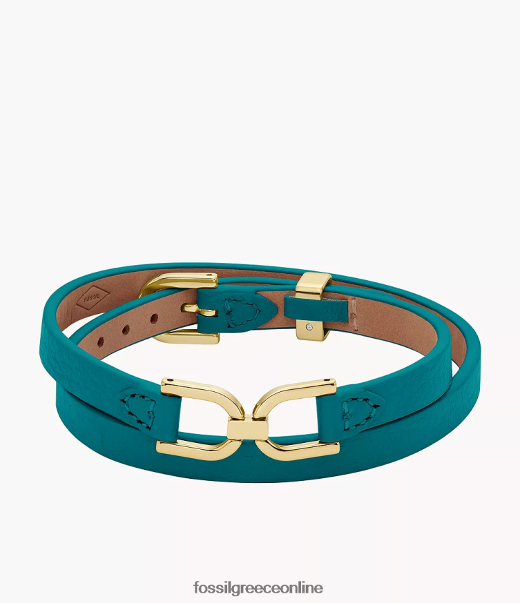 Fossil γυναίκες Heritage d-link δερμάτινο βραχιόλι με λουράκι FVT06R971 κοσμήματα καπνιστό μπλε