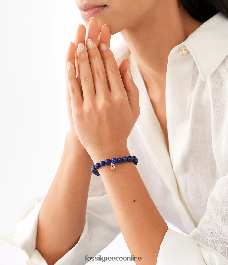 Fossil γυναίκες Sutton μοντέρνο & μαγικό βαμμένο βραχιόλι με χάντρες λάπις FVT06R1235 κοσμήματα χρυσός τόνος