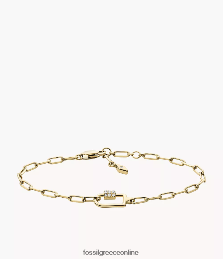 Fossil γυναίκες corra oh τόσο γοητευτικό βραχιόλι με αλυσίδα από ανοξείδωτο ατσάλι FVT06R1125 κοσμήματα χρυσός τόνος