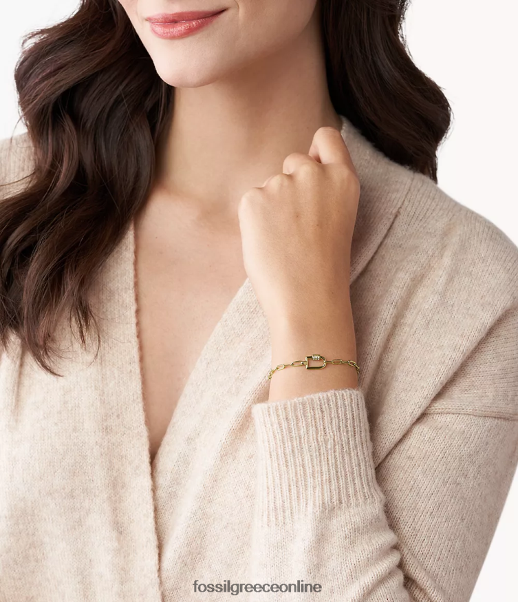 Fossil γυναίκες corra oh τόσο γοητευτικό βραχιόλι με αλυσίδα από ανοξείδωτο ατσάλι FVT06R1125 κοσμήματα χρυσός τόνος