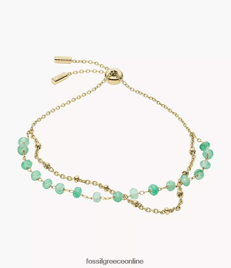 Fossil γυναίκες georgia modern meadows βραχιόλι με χάντρες από νεφρίτη FVT06R977 κοσμήματα πράσινος