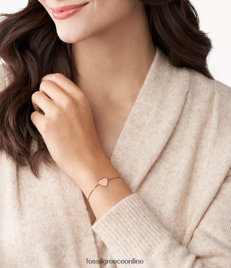 Fossil γυναίκες βραχιόλι από ατσάλι lane heart FVT06R984 κοσμήματα ροζ χρυσός τόνος
