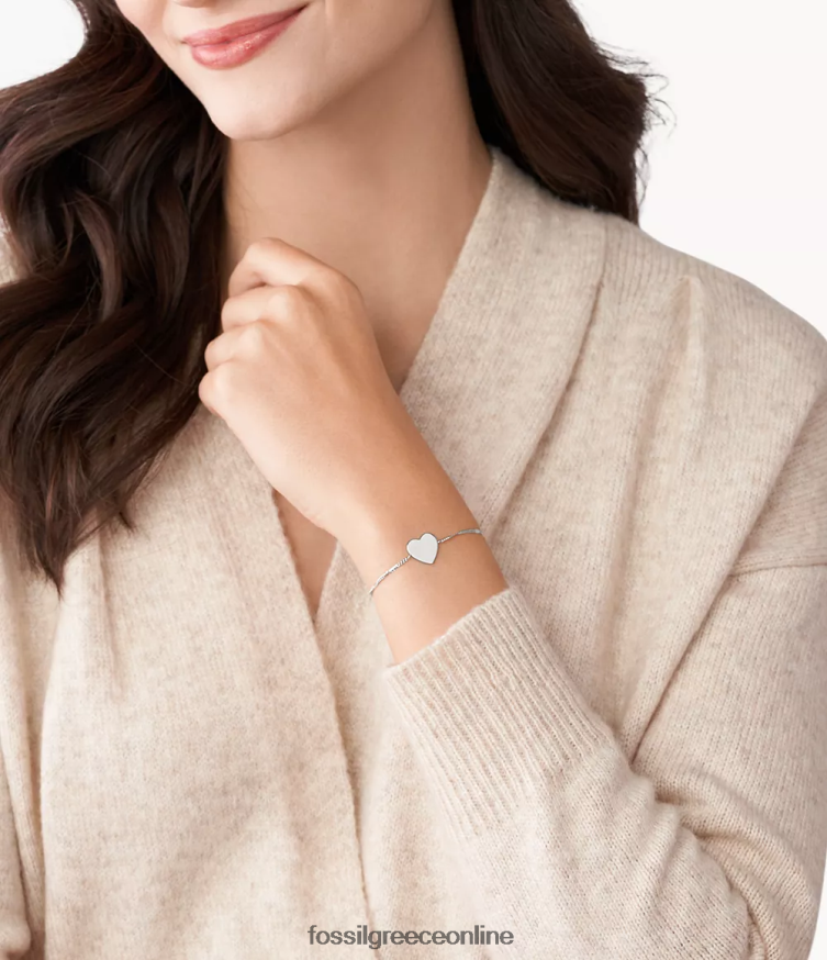 Fossil γυναίκες βραχιόλι lane heart από ανοξείδωτο ατσάλι FVT06R987 κοσμήματα ασημί-τόνος