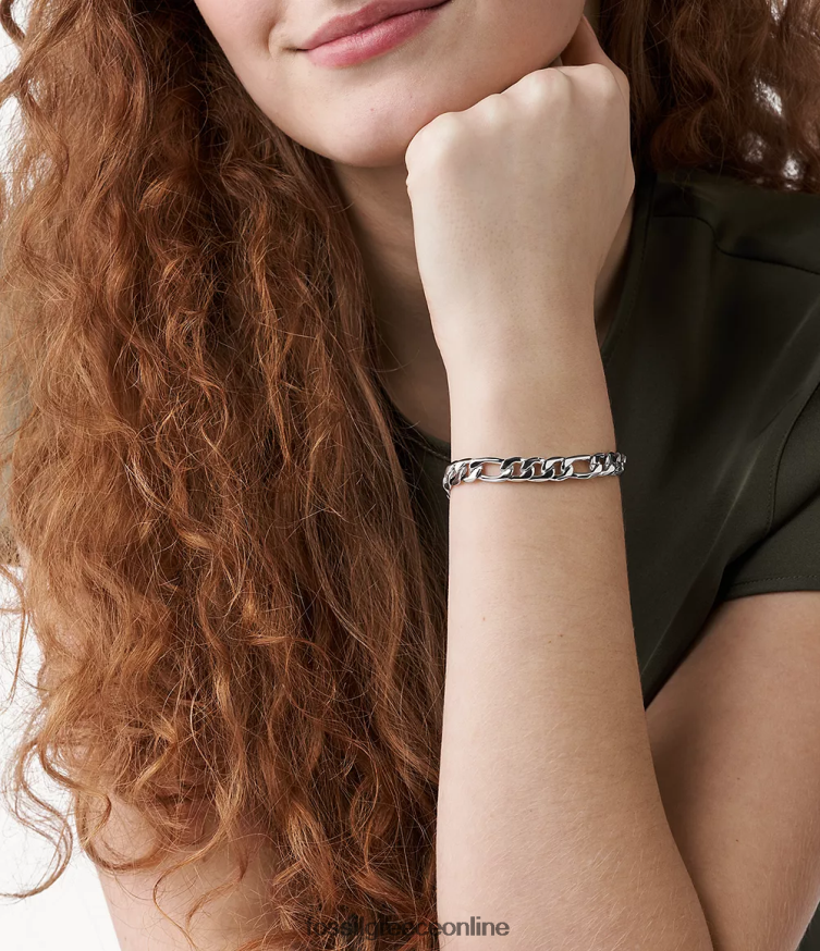Fossil γυναίκες rowan oh τόσο γοητευτικό βραχιόλι με αλυσίδα από ανοξείδωτο ατσάλι FVT06R1161 κοσμήματα ασημί-τόνος