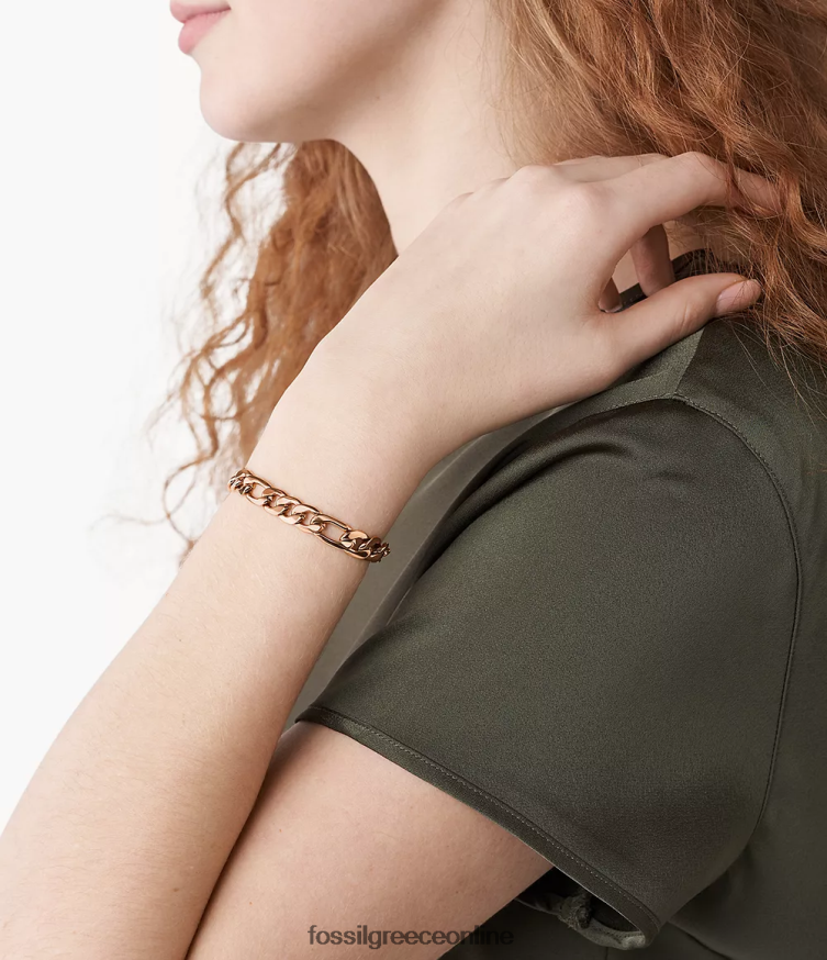 Fossil γυναίκες rowan oh τόσο γοητευτικό βραχιόλι με αλυσίδα από ανοξείδωτο ατσάλι FVT06R1234 κοσμήματα ροζ χρυσός τόνος