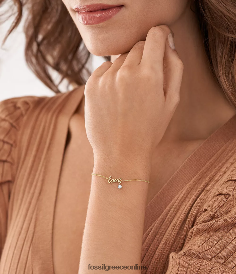 Fossil γυναίκες sadie love notes βραχιόλι από ανοξείδωτο ατσάλι FVT06R1016 κοσμήματα διχρωμία