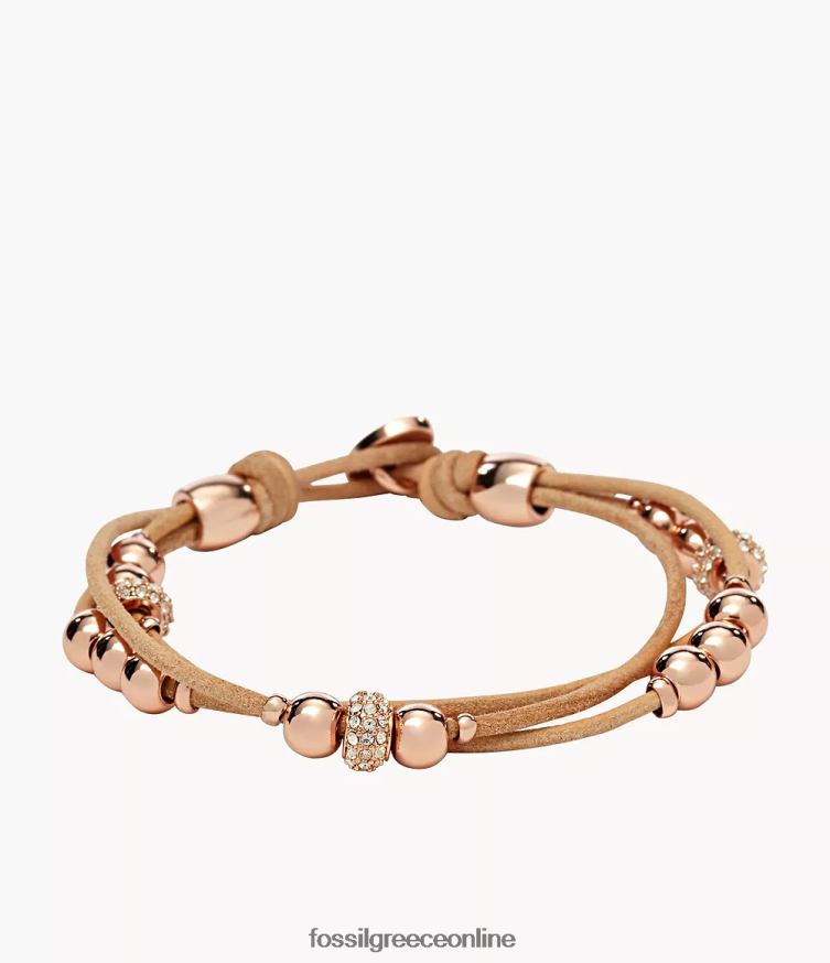 Fossil γυναίκες Βραχιόλι με περιτύλιγμα καρπού sadie rondelle FVT06R965 κοσμήματα μπεζ/καφέ/ροζ χρυσό