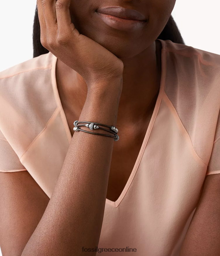 Fossil γυναίκες Βραχιόλι με περιτύλιγμα καρπού sadie rondelle FVT06R972 κοσμήματα καφέ