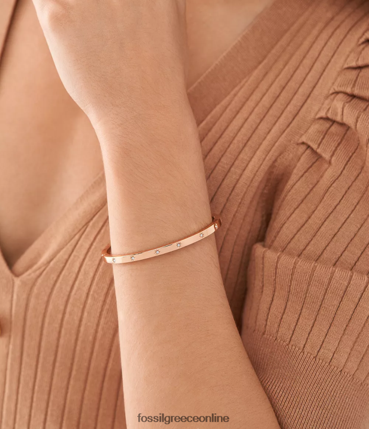 Fossil γυναίκες βραχιόλι με βραχιόλι από ανοξείδωτο ατσάλι sadie shine FVT06R991 κοσμήματα ροζ χρυσός τόνος