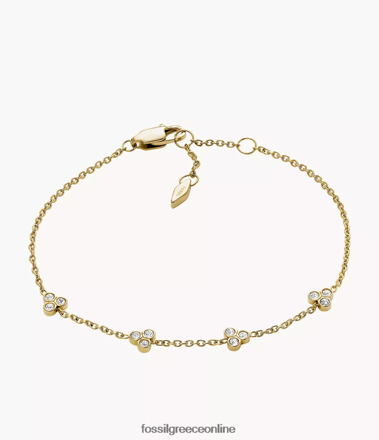 Fossil γυναίκες Βραχιόλι σταθμού από ανοξείδωτο ατσάλι sadie trio glitz FVT06R966 κοσμήματα χρυσός τόνος