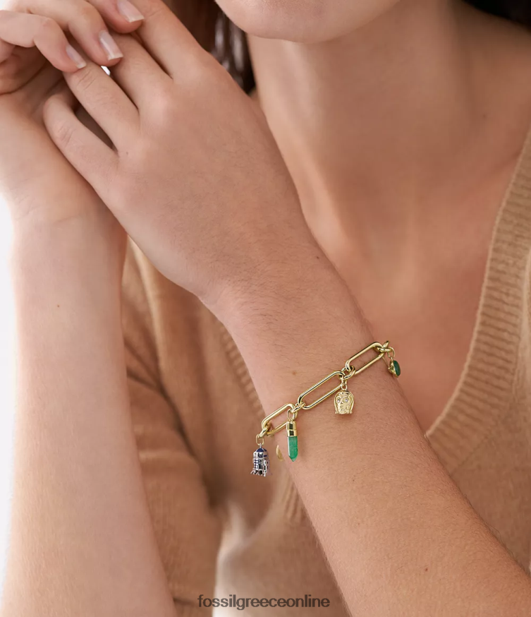 Fossil γυναίκες βραχιόλι γοητείας star wars FVT06R962 κοσμήματα οπάλιο/πράσινο ακεντουρίνη/μπλε σμάλτο