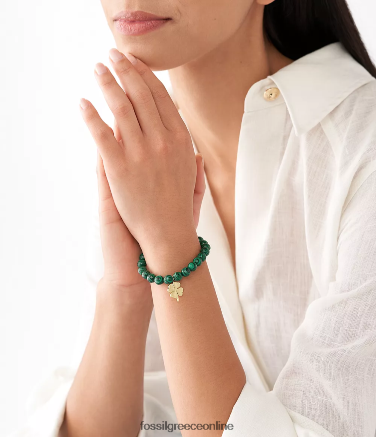 Fossil γυναίκες Βραχιόλι sutton μοντέρνο & μαγικό ανασυσταμένο με χάντρες από μαλαχίτη FVT06R1248 κοσμήματα πράσινος