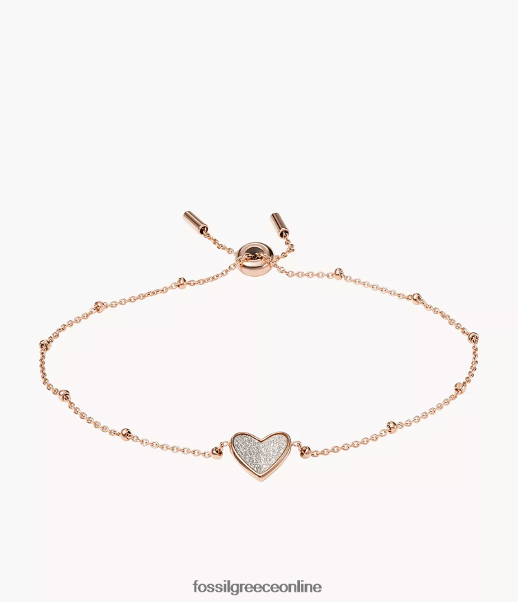 Fossil γυναίκες βραχιόλι με αλυσίδα από ανοξείδωτο ατσάλι καρδιές sutton flutter FVT06R1008 κοσμήματα ροζ χρυσός τόνος