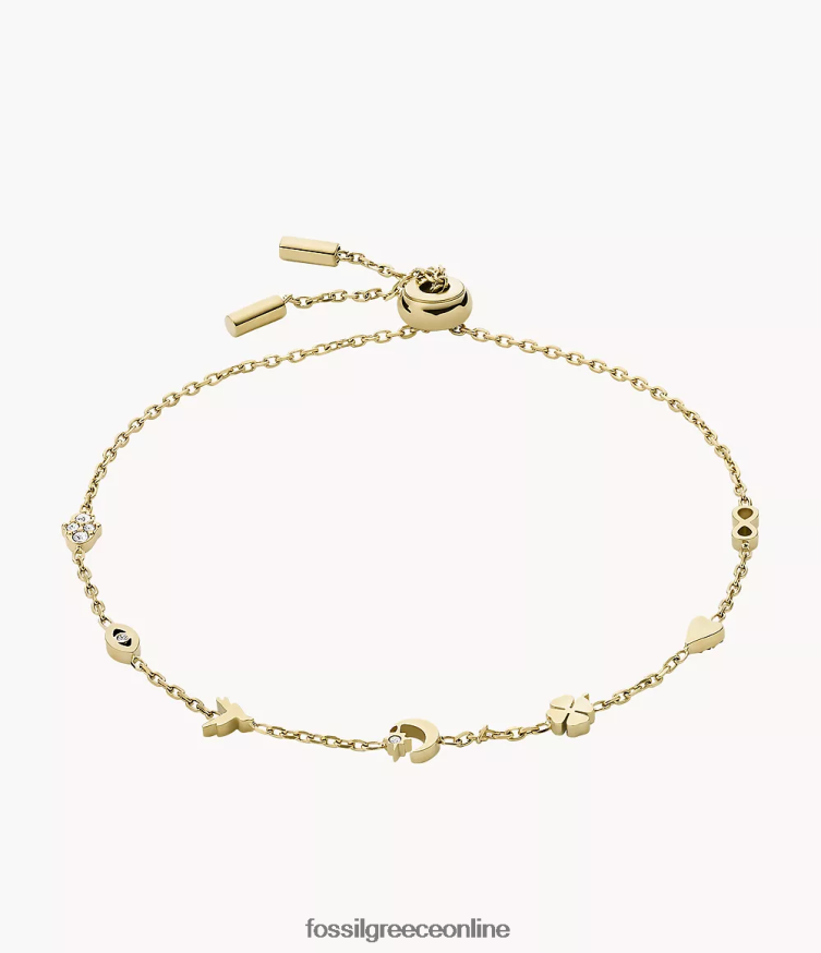 Fossil γυναίκες Βραχιόλι σταθμό από ανοξείδωτο χάλυβα sutton icons FVT06R1223 κοσμήματα χρυσαφένιος