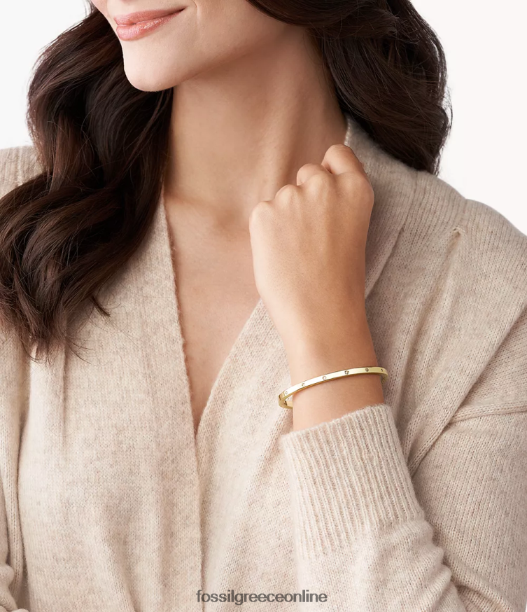 Fossil γυναίκες λαμπερό βραχιόλι με μανσέτα από ανοξείδωτο χάλυβα sutton shine FVT06R997 κοσμήματα χρυσός τόνος