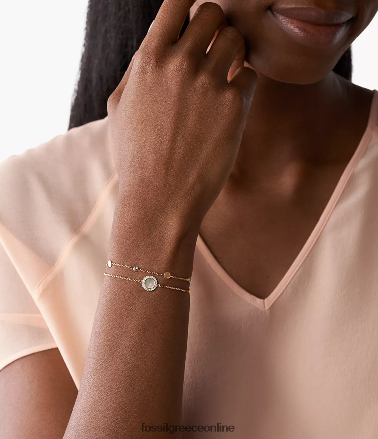 Fossil γυναίκες βραχιόλι val FVT06R1020 κοσμήματα γκρι μαργαριτάρι