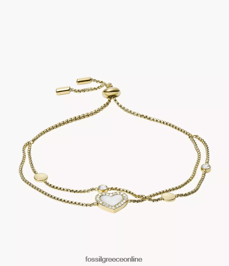 Fossil γυναίκες Βραχιόλι val heart duo από ανοξείδωτο ατσάλι FVT06R986 κοσμήματα χρυσός τόνος