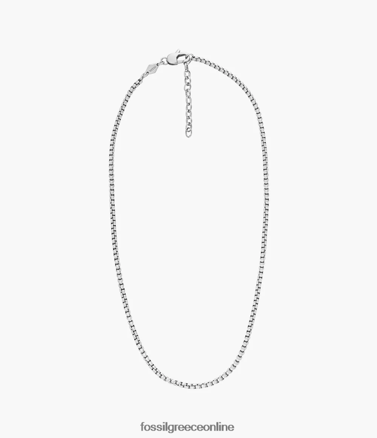 Fossil άνδρες κολιέ με αλυσίδα από ανοξείδωτο ατσάλι FVT06R1906 κοσμήματα ασημί-τόνος