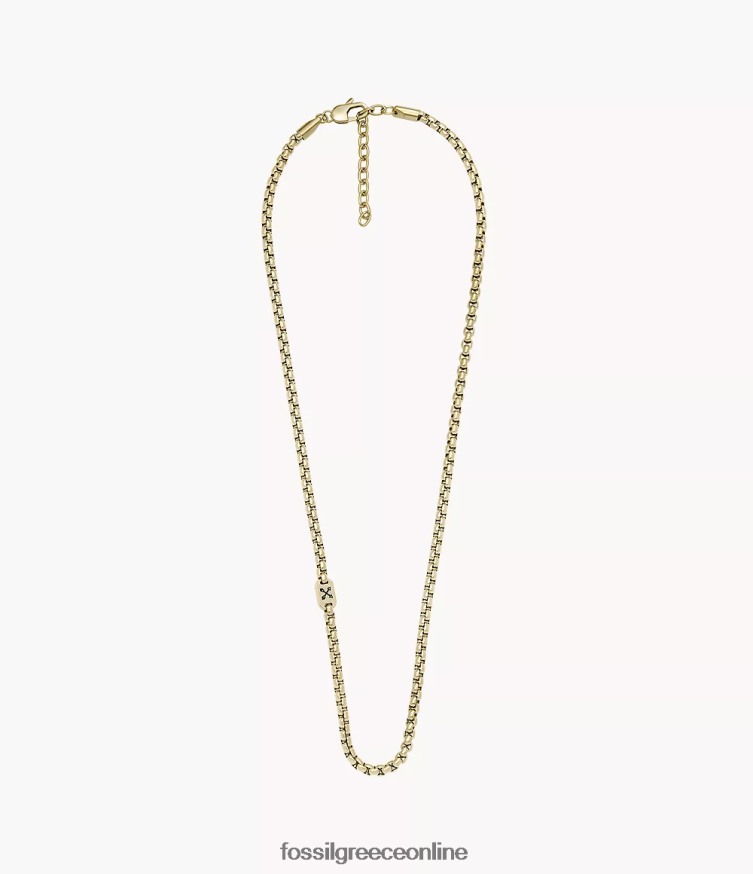 Fossil άνδρες περιδέραιο με αλυσίδα από ανοξείδωτο ατσάλι FVT06R1911 κοσμήματα χρυσός τόνος