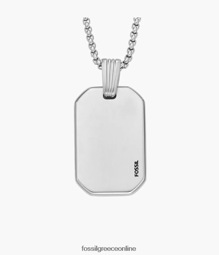 Fossil άνδρες κολιέ με αλυσίδα από ανοξείδωτο ατσάλι FVT06R1914 κοσμήματα ασημί-τόνος