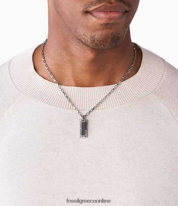 Fossil άνδρες κολιέ FVT06R1954 κοσμήματα ασήμι