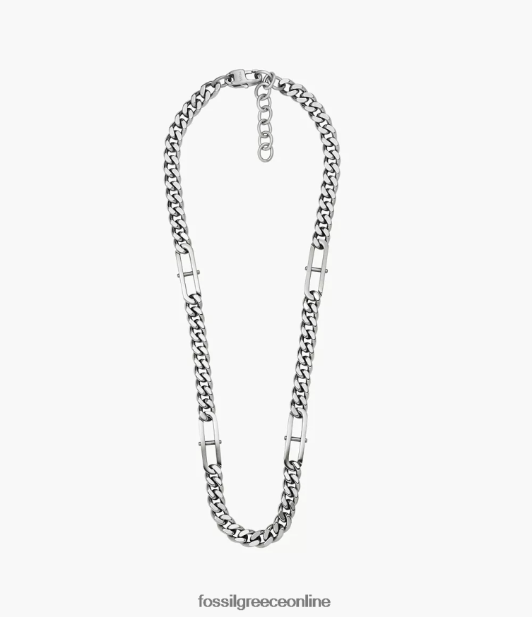 Fossil άνδρες κληρονομιά d-link κολιέ αλυσίδα από ανοξείδωτο ατσάλι FVT06R1915 κοσμήματα ασημί-τόνος