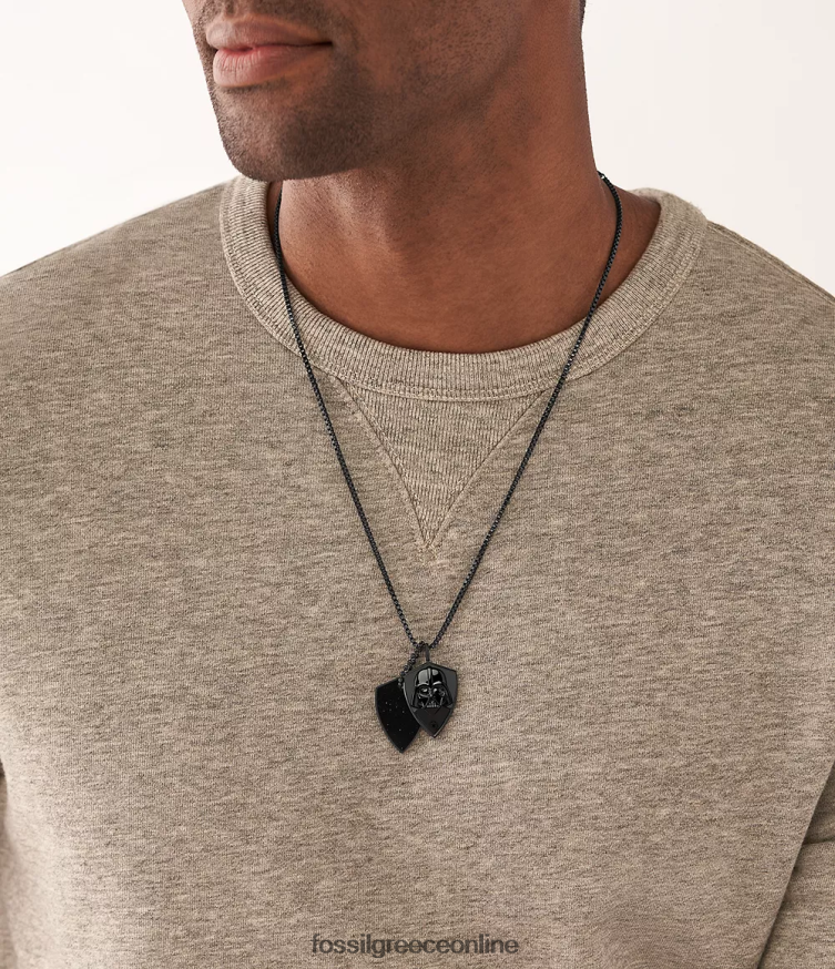 Fossil άνδρες star wars νταρθ βέιντερ κολιέ με ετικέτα σκύλου FVT06R1900 κοσμήματα μπλε ψαμμίτη