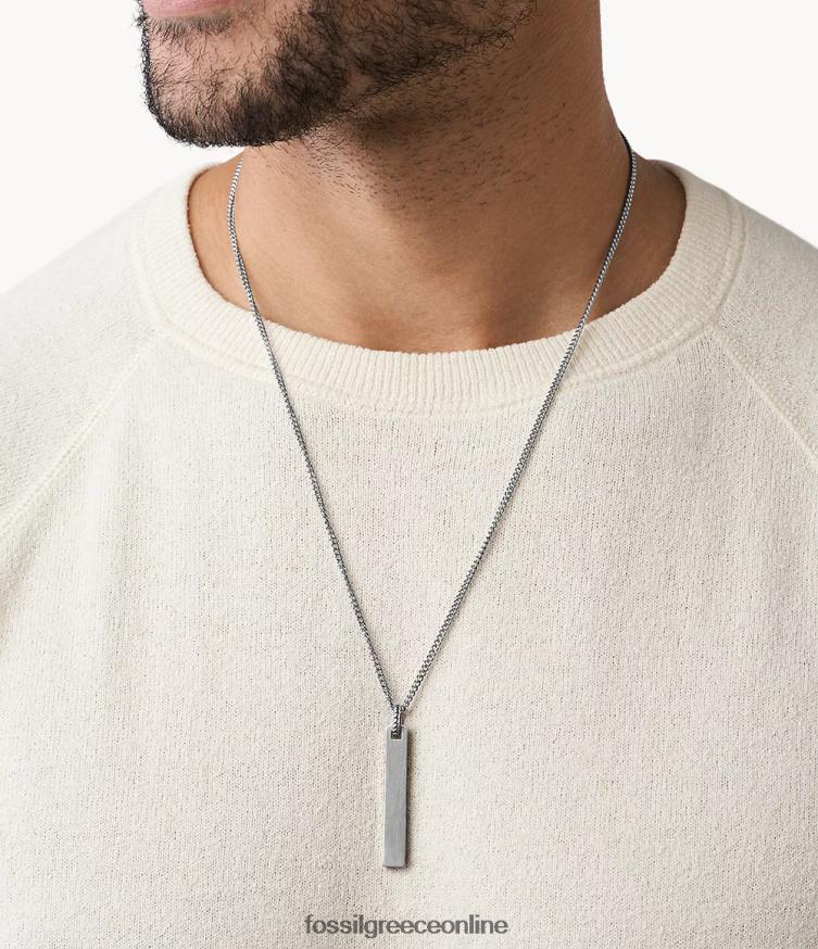 Fossil άνδρες vintage casual κολιέ από ανοξείδωτο ατσάλι FVT06R1901 κοσμήματα ασημί-τόνος