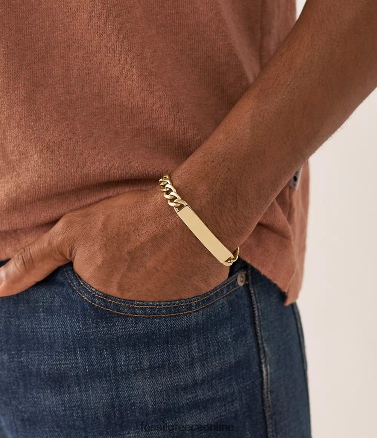 Fossil άνδρες βραχιόλι με αλυσίδα από ανοξείδωτο ατσάλι FVT06R1846 κοσμήματα χρυσός τόνος