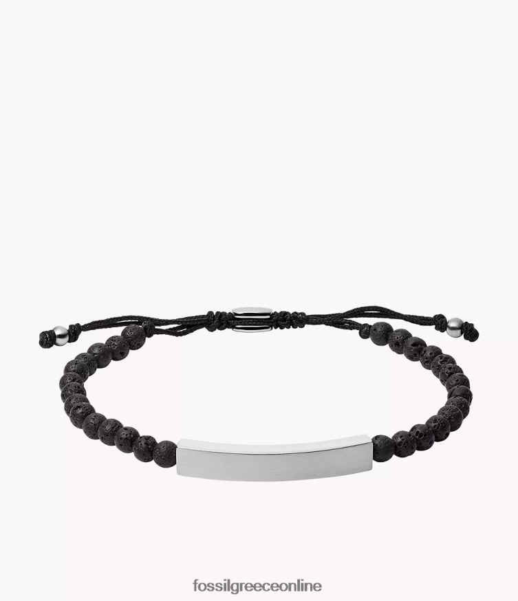 Fossil άνδρες βραχιόλι από πέτρα από λάβα FVT06R1848 κοσμήματα ασημί-τόνος