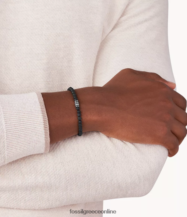 Fossil άνδρες ημιπολύτιμο βραχιόλι FVT06R1850 κοσμήματα μαύρος