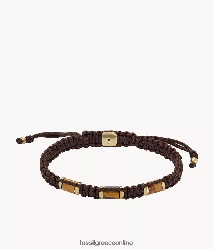 Fossil άνδρες όλο στοιβαγμένο βραχιόλι σταθμού FVT06R1852 κοσμήματα μάτι της τίγρης