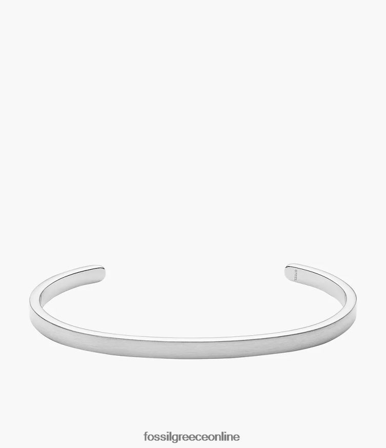 Fossil άνδρες μοντέρνο αμερικάνικο βραχιόλι με μανσέτα από ανοξείδωτο ατσάλι FVT06R1853 κοσμήματα ασημί-τόνος