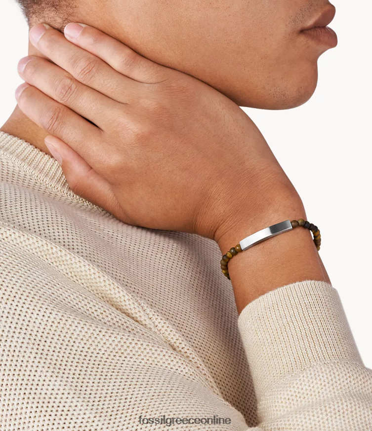 Fossil άνδρες βραχιόλι με χάντρες FVT06R1854 κοσμήματα μάτι της τίγρης