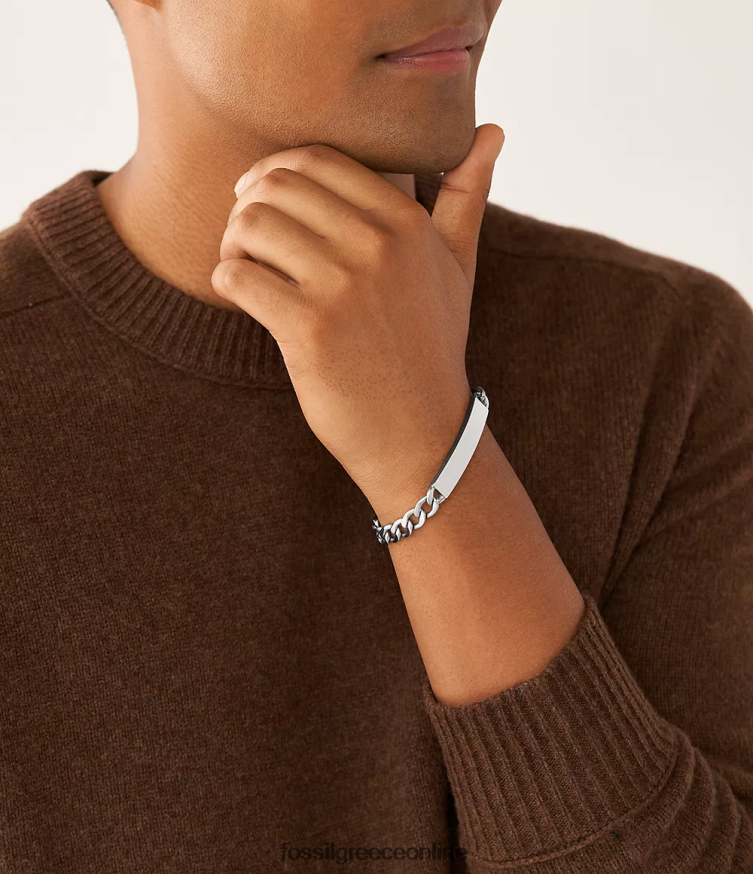 Fossil άνδρες βραχιόλι από ανοξείδωτο ατσάλι FVT06R1857 κοσμήματα ασημί-τόνος
