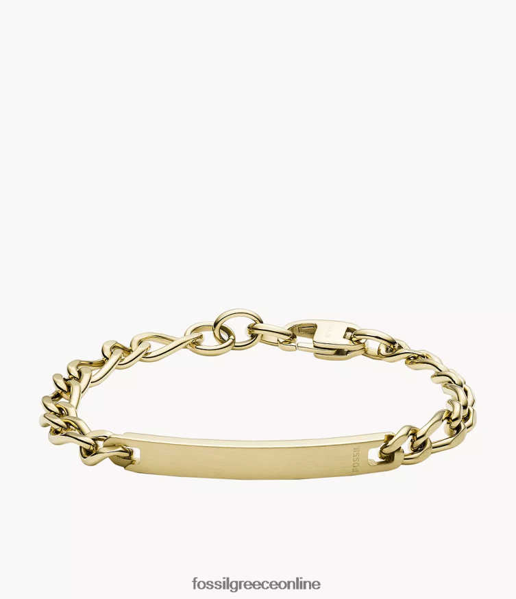 Fossil άνδρες βραχιόλι με πλάκα από χάλυβα FVT06R1866 κοσμήματα χρυσός τόνος