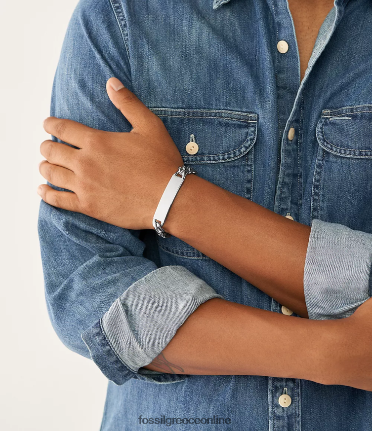 Fossil άνδρες βραχιόλι από ανοξείδωτο ατσάλι FVT06R1873 κοσμήματα ασημί-τόνος