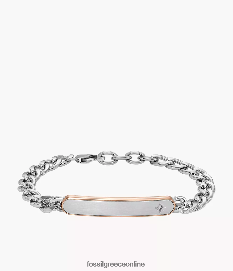 Fossil άνδρες κλασικό βραχιόλι με αλυσίδα από ανοξείδωτο ατσάλι FVT06R1888 κοσμήματα διχρωμία