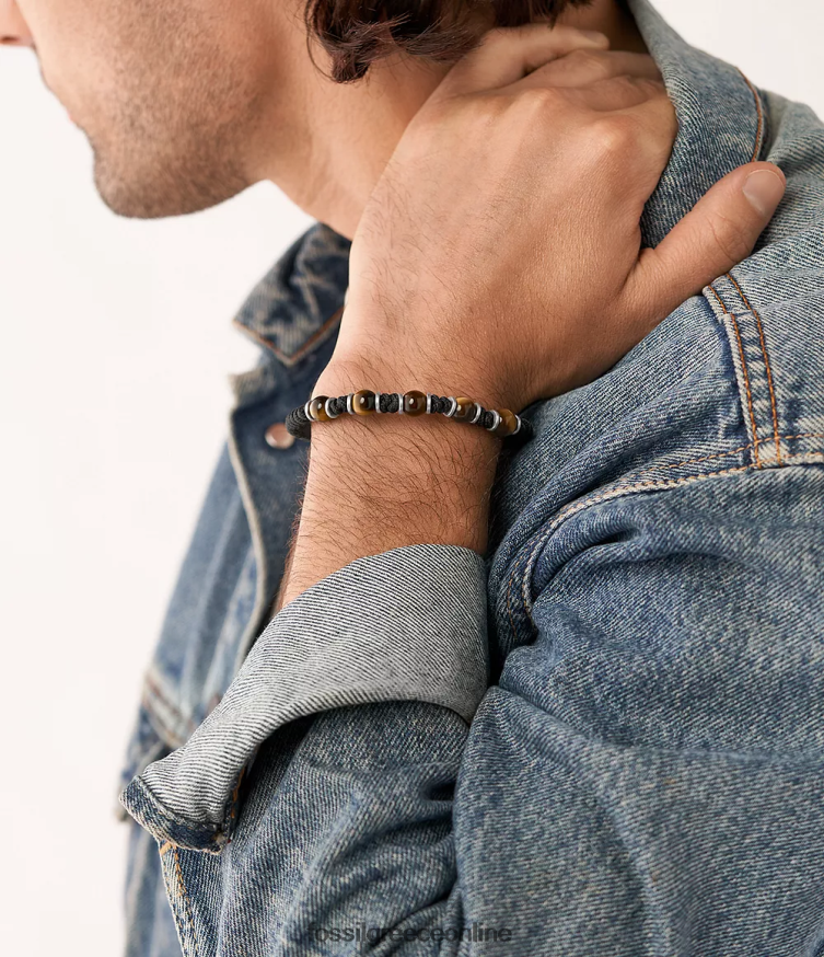 Fossil άνδρες βραχιόλι με χάντρες FVT06R1891 κοσμήματα μάτι της τίγρης