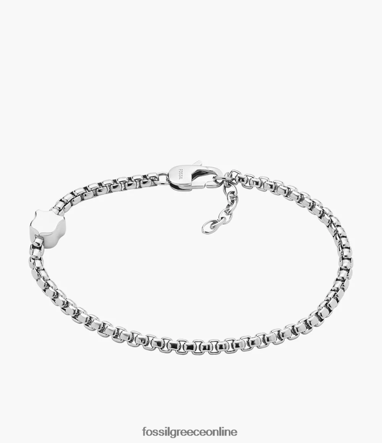 Fossil άνδρες βραχιόλι με αλυσίδα από ανοξείδωτο ατσάλι ασπίδα κληρονομιάς FVT06R1896 κοσμήματα ασημί-τόνος