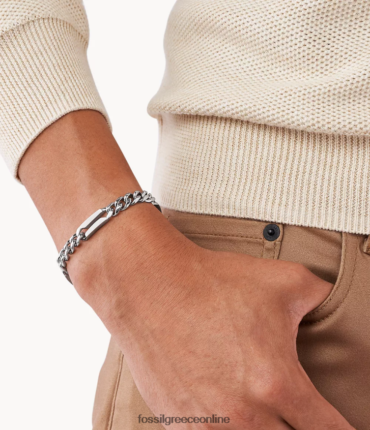 Fossil άνδρες βραχιόλι με αλυσίδα από ανοξείδωτο ατσάλι FVT06R1899 κοσμήματα ασημί-τόνος