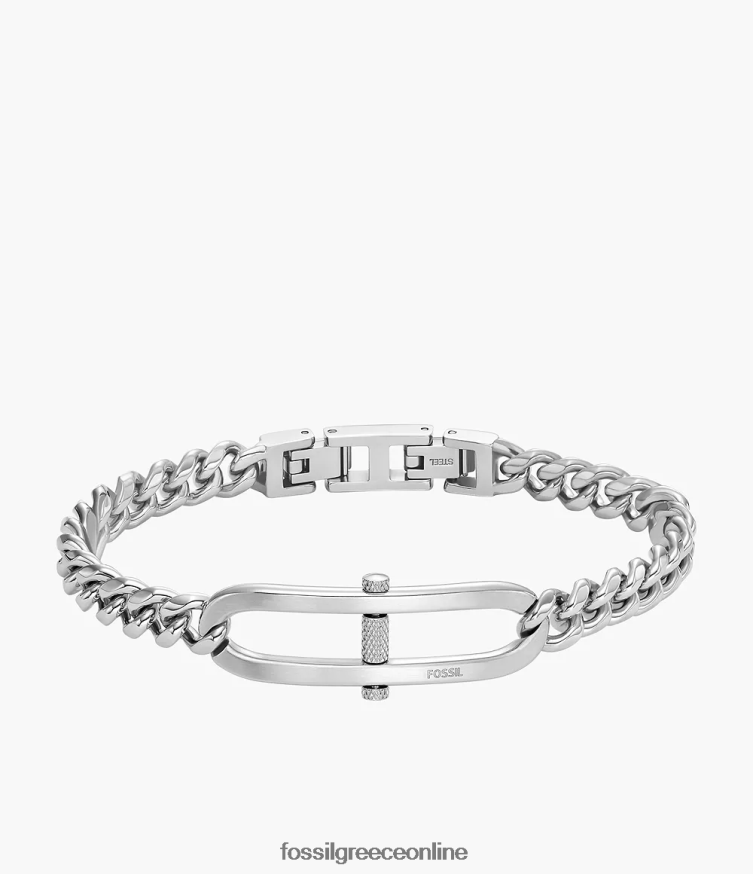 Fossil άνδρες Heritage d-link αλυσίδα βραχιόλι από ανοξείδωτο ατσάλι FVT06R1875 κοσμήματα ασημί-τόνος