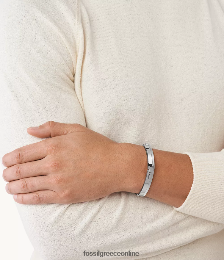 Fossil άνδρες Βραχιόλι από ανοξείδωτο ατσάλι chevron FVT06R1869 κοσμήματα ασημί-τόνος