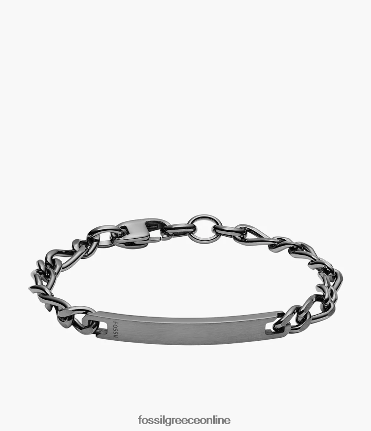 Fossil άνδρες id βραχιόλι από ανοξείδωτο ατσάλι FVT06R1884 κοσμήματα καπνός