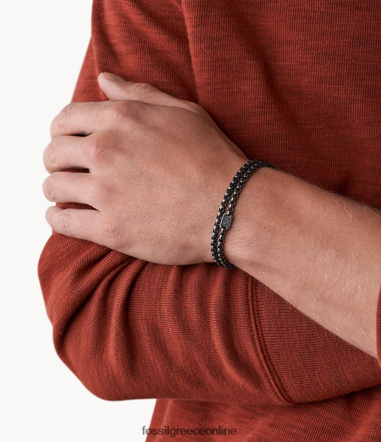 Fossil άνδρες vintage περιστασιακό τυχοδιώκτη βραχιόλι από ανοξείδωτο ατσάλι FVT06R1858 κοσμήματα ασημί-τόνος