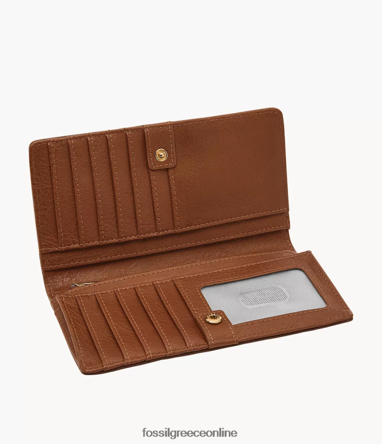 Fossil γυναίκες liza slim bifold FVT06R807 πορτοφόλι καφέ