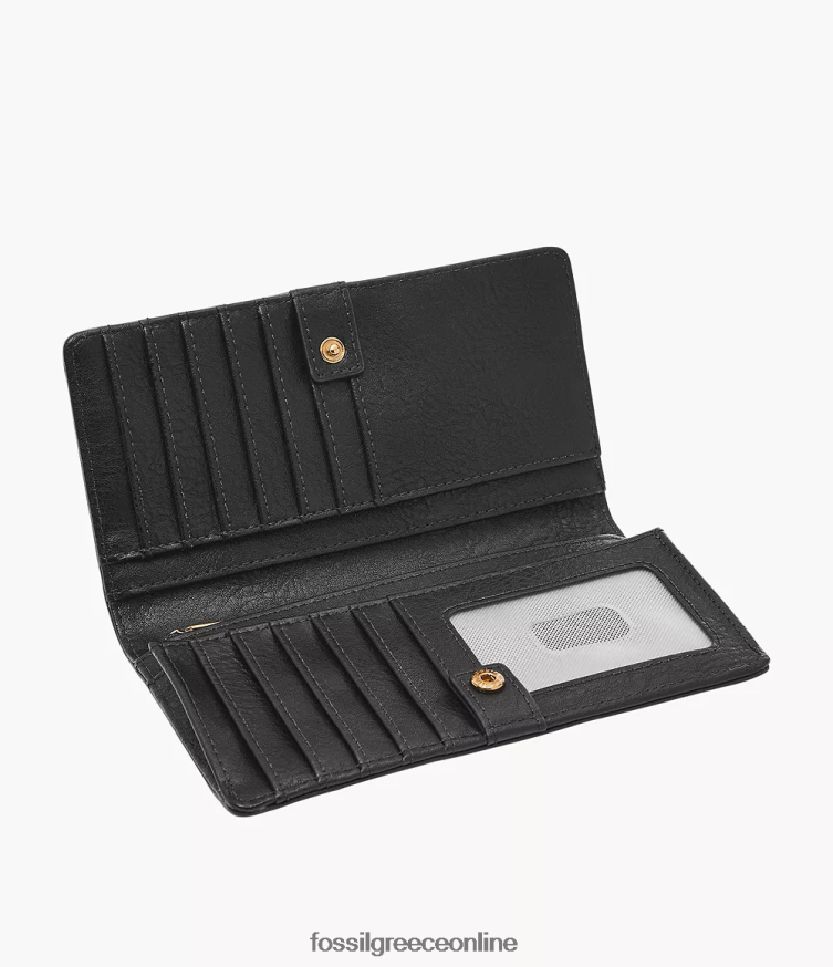 Fossil γυναίκες liza slim bifold FVT06R808 πορτοφόλι μαύρος