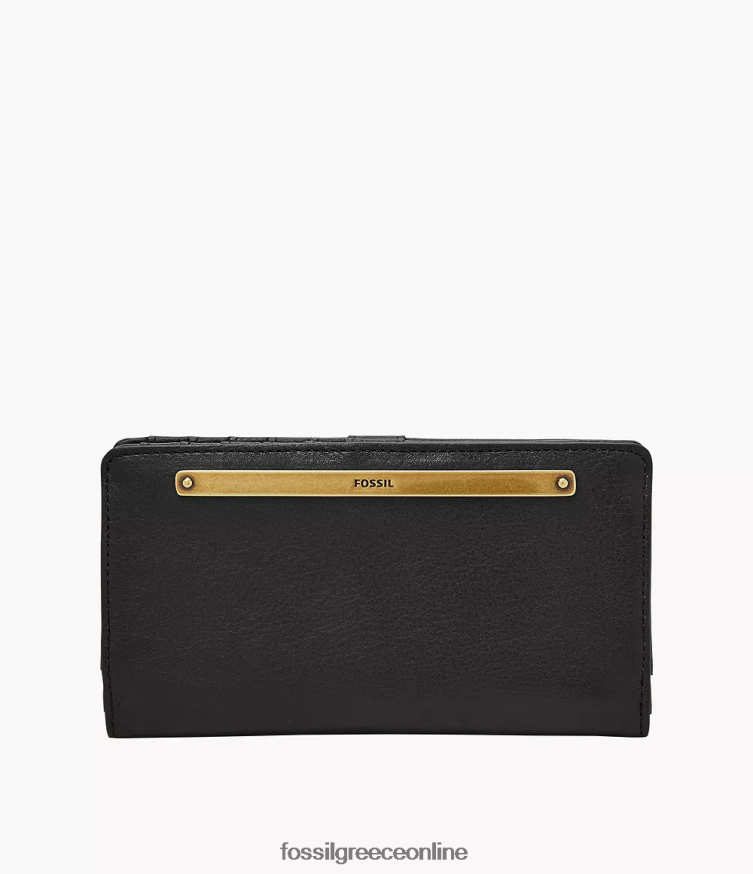 Fossil γυναίκες liza slim bifold FVT06R810 πορτοφόλι μαύρος