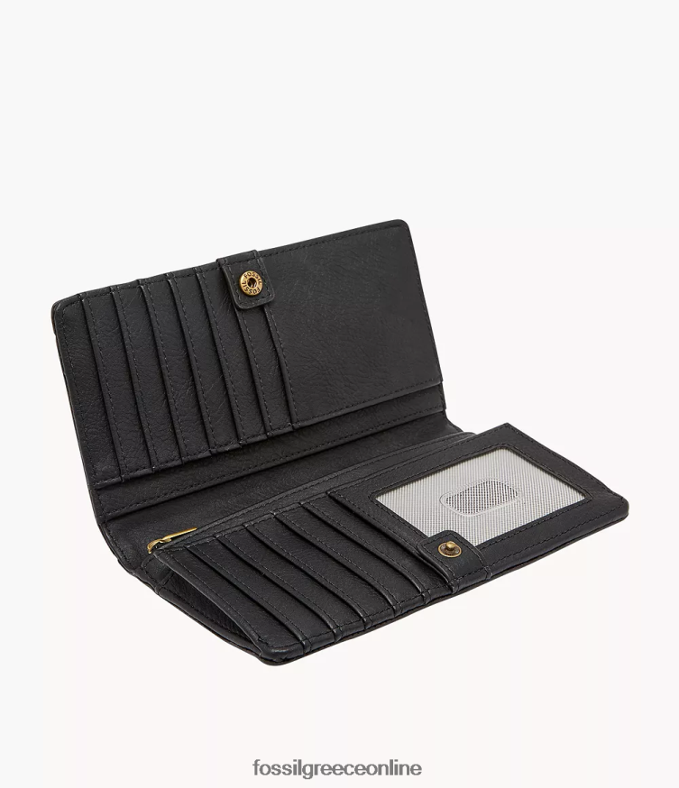Fossil γυναίκες liza slim bifold FVT06R810 πορτοφόλι μαύρος